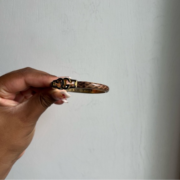 Authentic Vintage Brown Gucci Snakeskin Bangle Bracelet - Picture 3 of 7